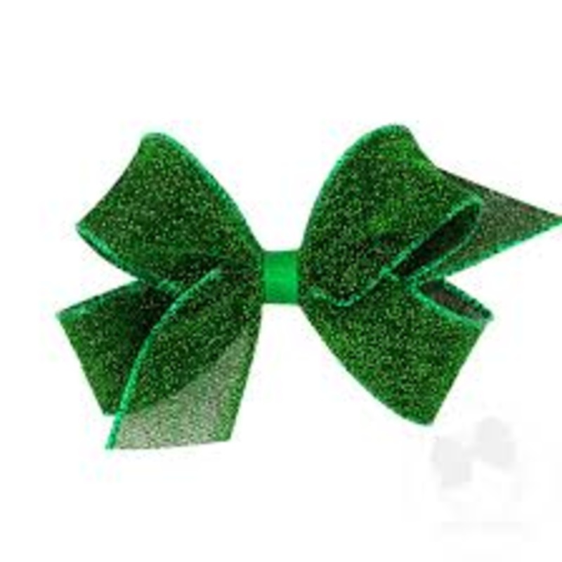 Wee Ones Medium Sparkle Glimmer Textured Bow - Green