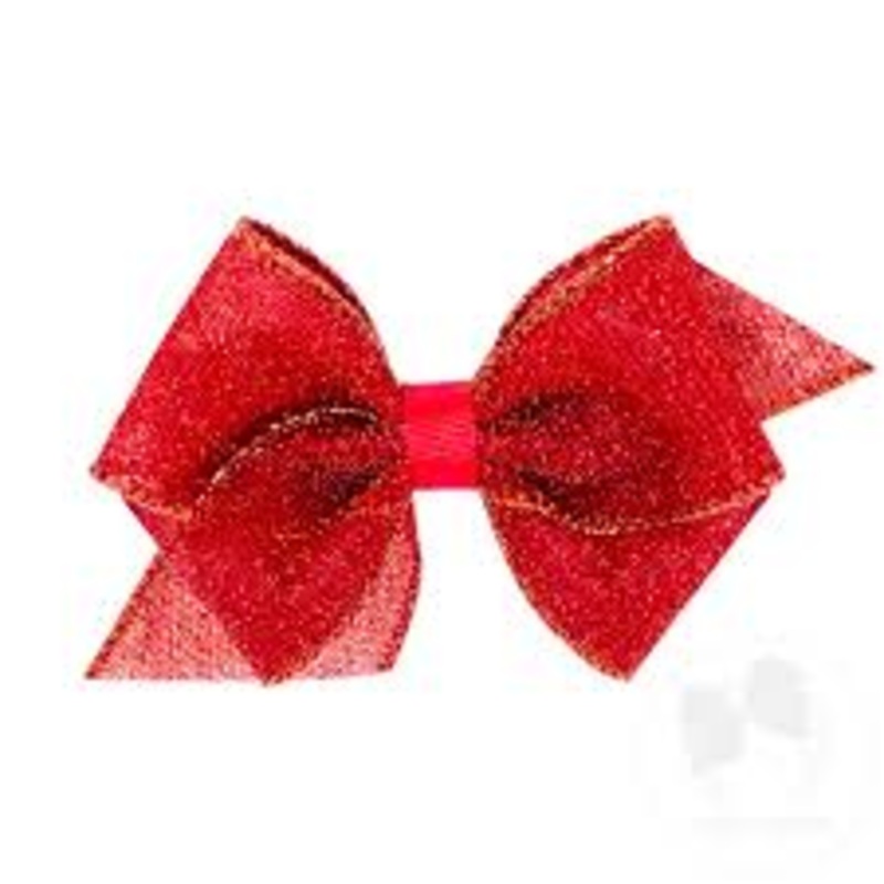 Wee Ones XS Sparkle Glimmer Textured Bow - Red