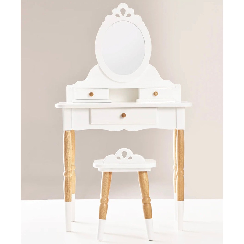 Wooden Vanity Dressing Table and Chair