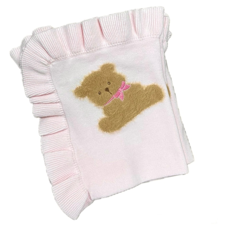 Zubels Pink Bear Baby Blanket