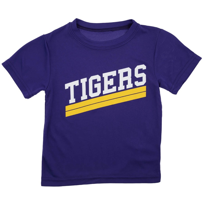 Azarhia Purple Dri-Fit Athletic TIGERS w/ Stripes T-Shirt