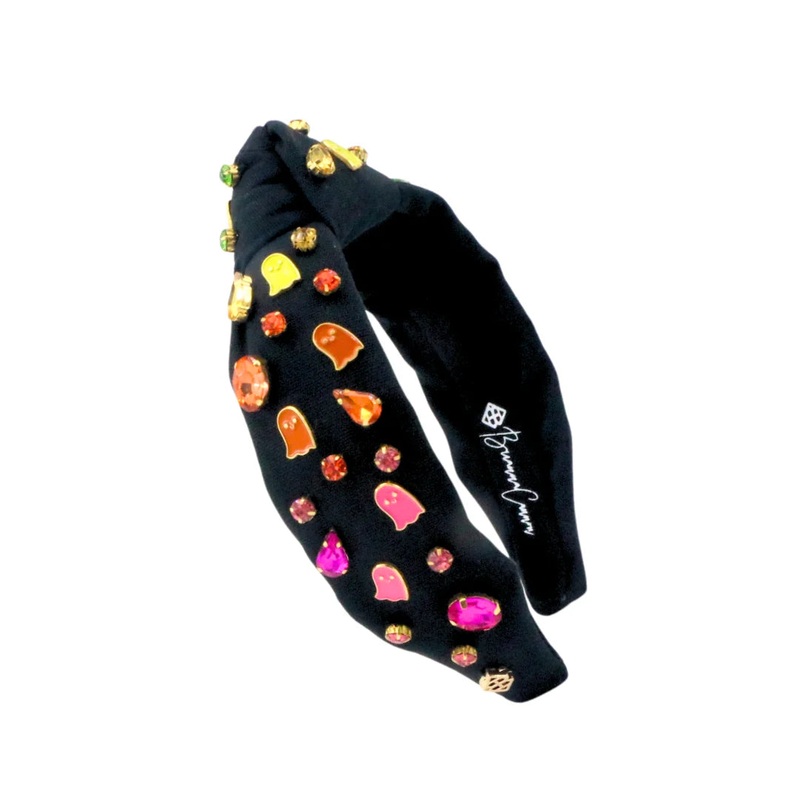 Brianna Cannon Child Size Black Headband With Neon Ghosts and Crystals