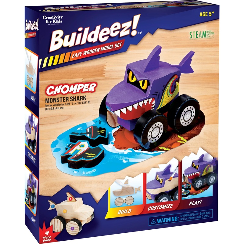 Buildeez Monster Shark Chomper: Easy Wooden Model Set