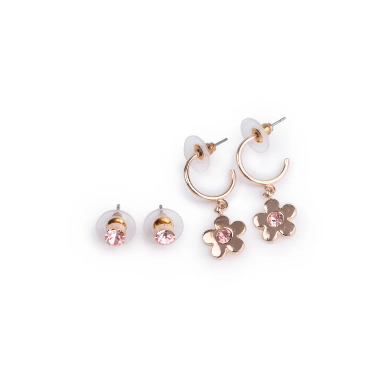 Great Pretenders 2Pk Boutique Chic Bejewelled Blooms Earrings