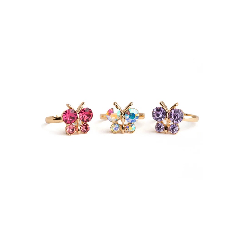 Great Pretenders Boutique Chic 3Pc Butterfly Gem Ring Set