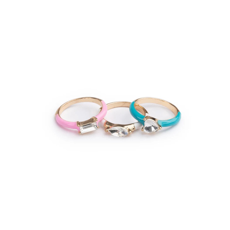 Great Pretenders Boutique Chic 3Pc Crystal Cool Rings