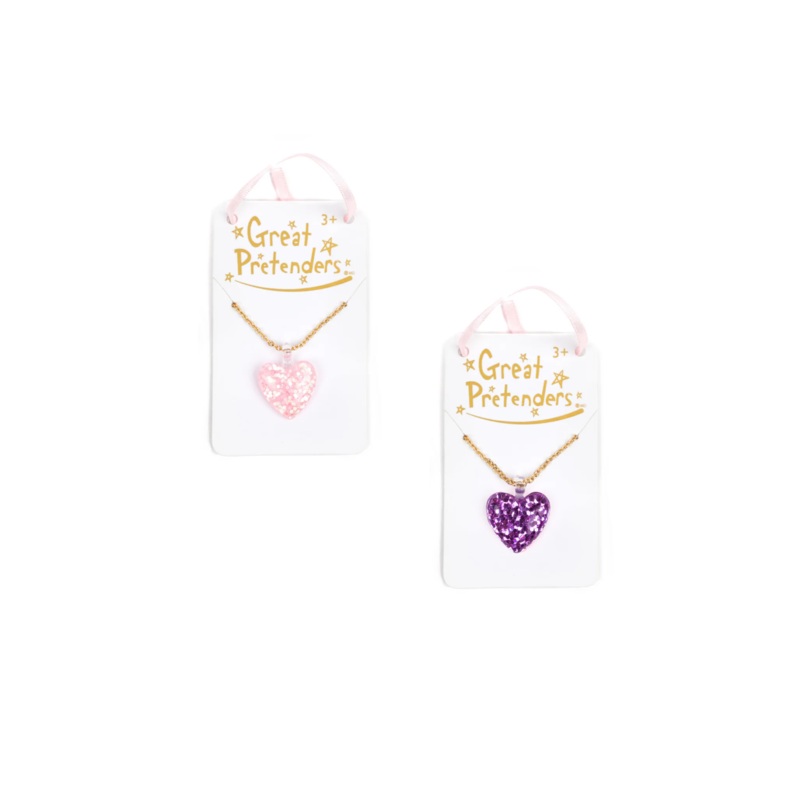 Great Pretenders Boutique Chic Glitter Heart Necklace