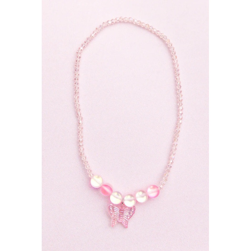 Great Pretenders Boutique Chic Holo Pink Crystal Butterfly Necklace