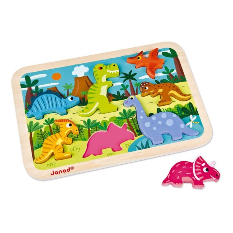 Janod Dinosaur 3D Chunky Wooden Puzzle