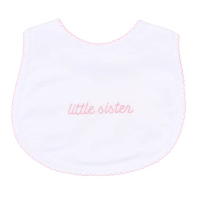 Magnolia Baby Little Sister Embroidered Bib