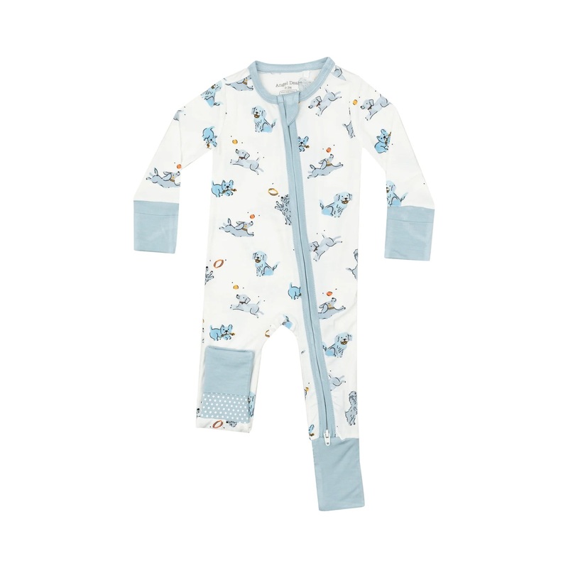 Angel Dear 2 Way Zipper Romper - Playful Puppies