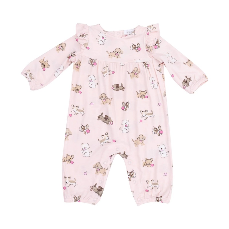 Angel Dear Ruffle Sleeve Romper - Fluffy Puppies