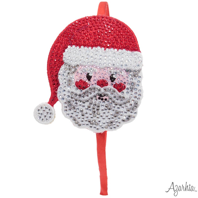 Azarhia Santa Claus Rhinestone Patch Jeweled Headband