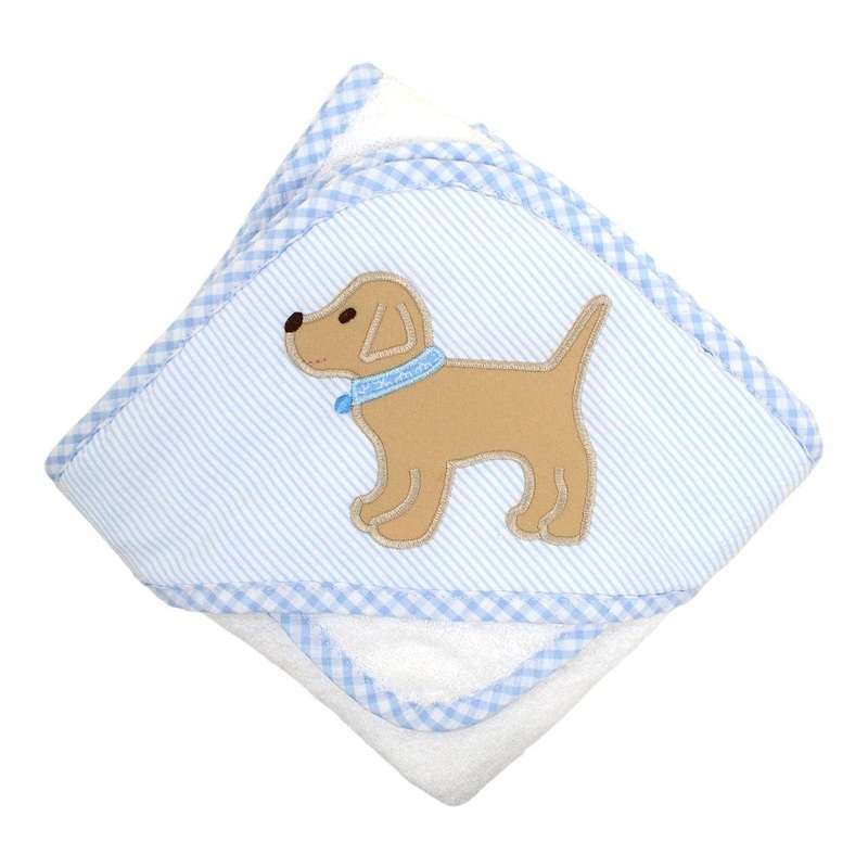 Boxed Applique Towel & Washcloth Set - Blue Lab Puppy