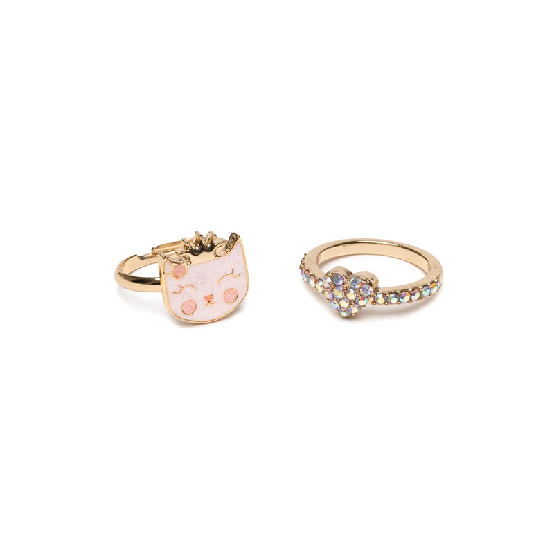 Great Pretenders Boutique Chic Kitty Love 2Pc Ring Set
