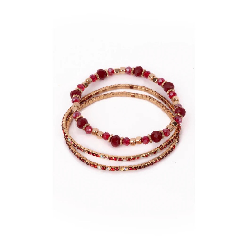 Great Pretenders Boutique Chic Ruby Red 3Pc Bracelet Set