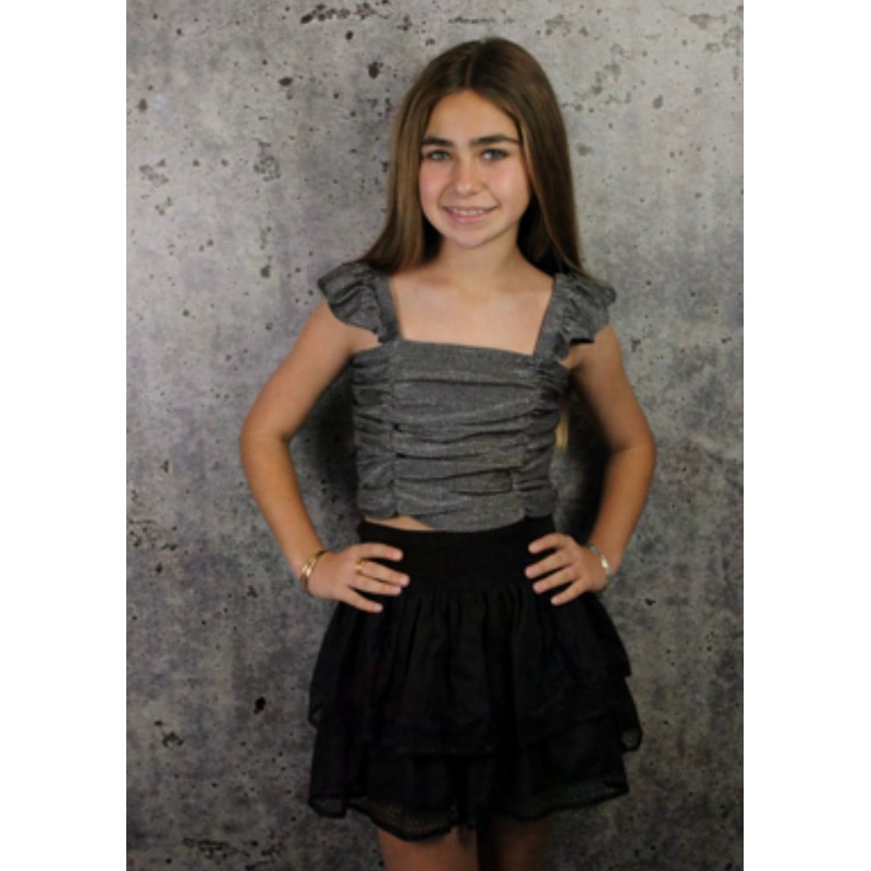 If/So Black Ruffle Lace Skirt