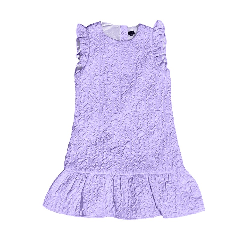 Little Olin Lilac Textured Ruffle Dress