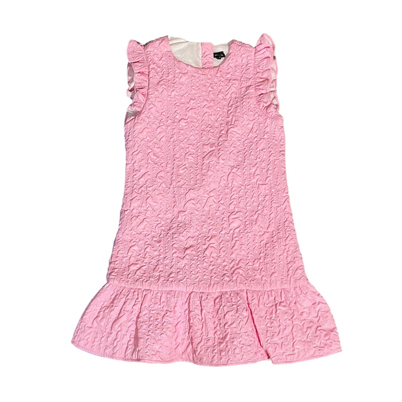 Little Olin Pink Textured Ruffle Dress