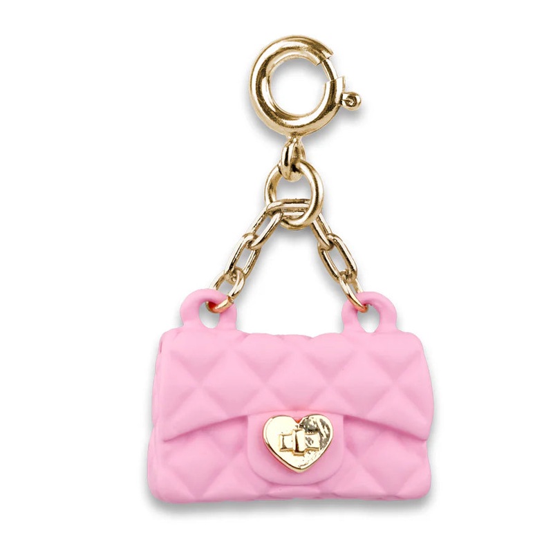CHARM IT! Gold Pink Quilted Purse Charm