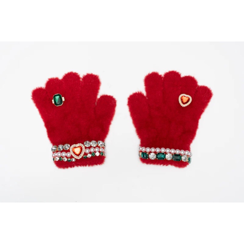 Super Smalls Ruby Red Jeweled Gloves