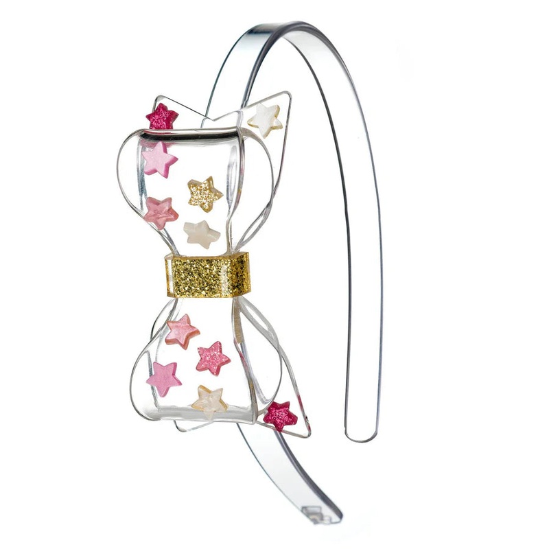 Acrylic Headband - Pearlized Stars Fat Bow