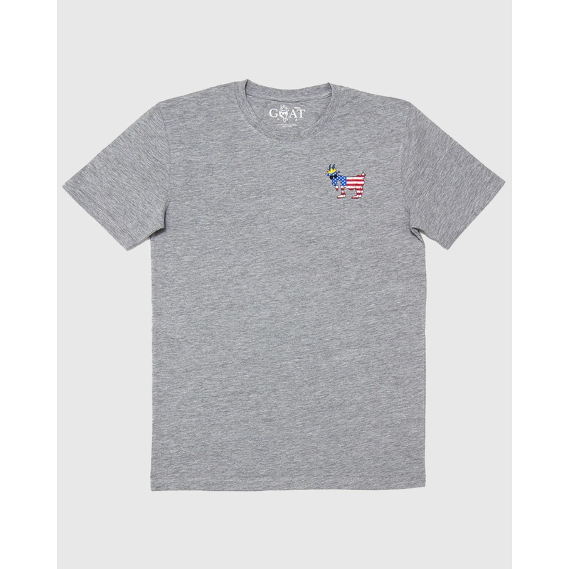 GOAT USA Gray Freedom Graphic Tee