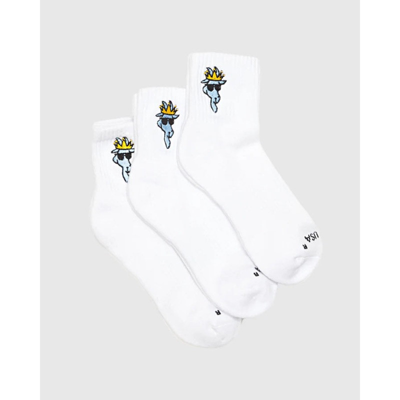 GOAT USA White OG 3Pk Ankle Socks