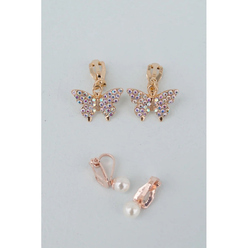 Great Pretenders Boutique Chic 2pk Butterfly Clip On Earrings