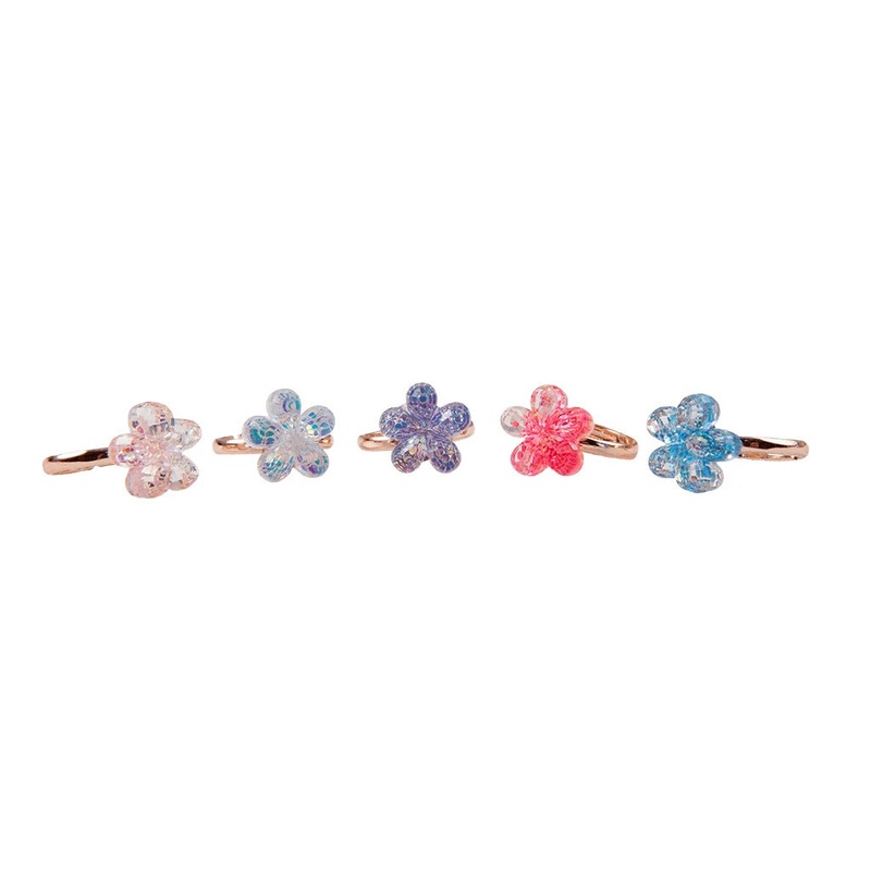 Great Pretenders Boutique Chic 5Pc Shimmer Flower Ring Set
