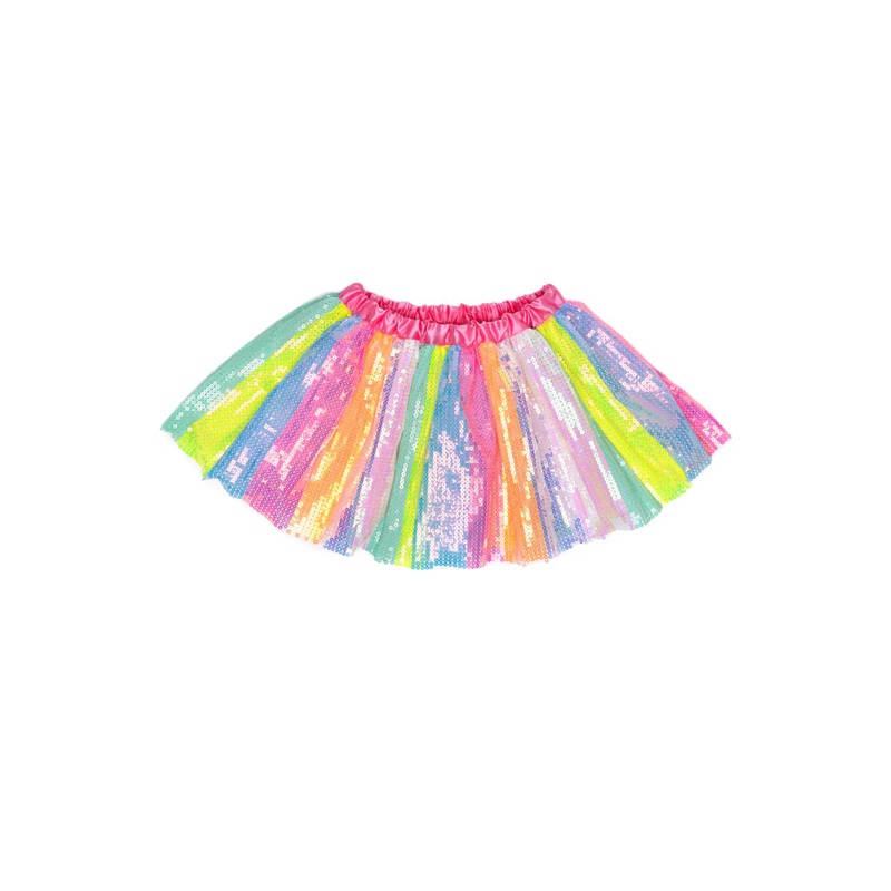 Great Pretenders Neon Stripy Sequins Tutu Skirt - Size 4/6