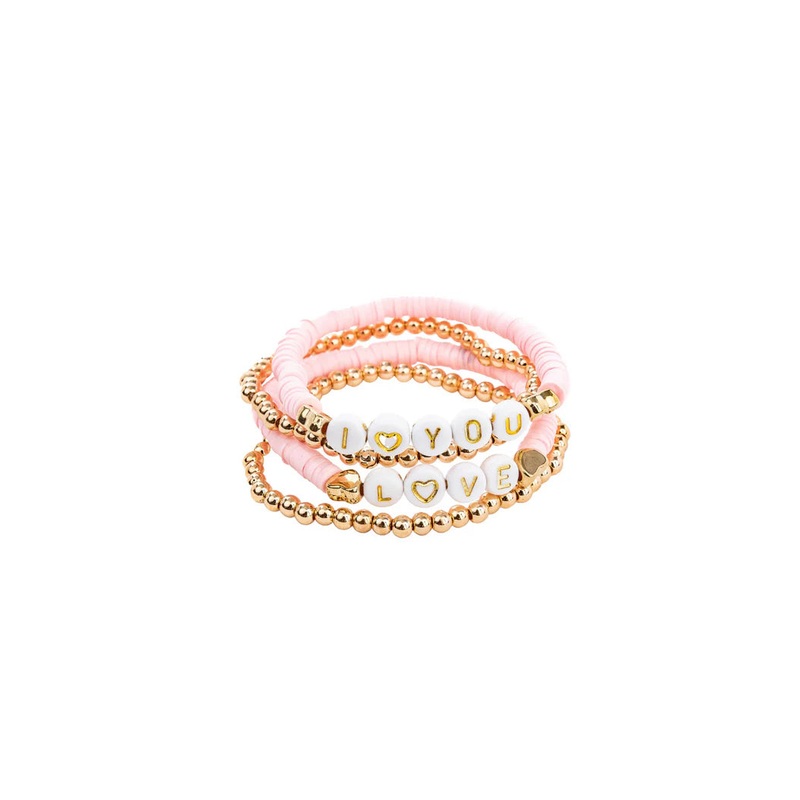 Great Pretenders Pink Love 4Pc Bracelet Set
