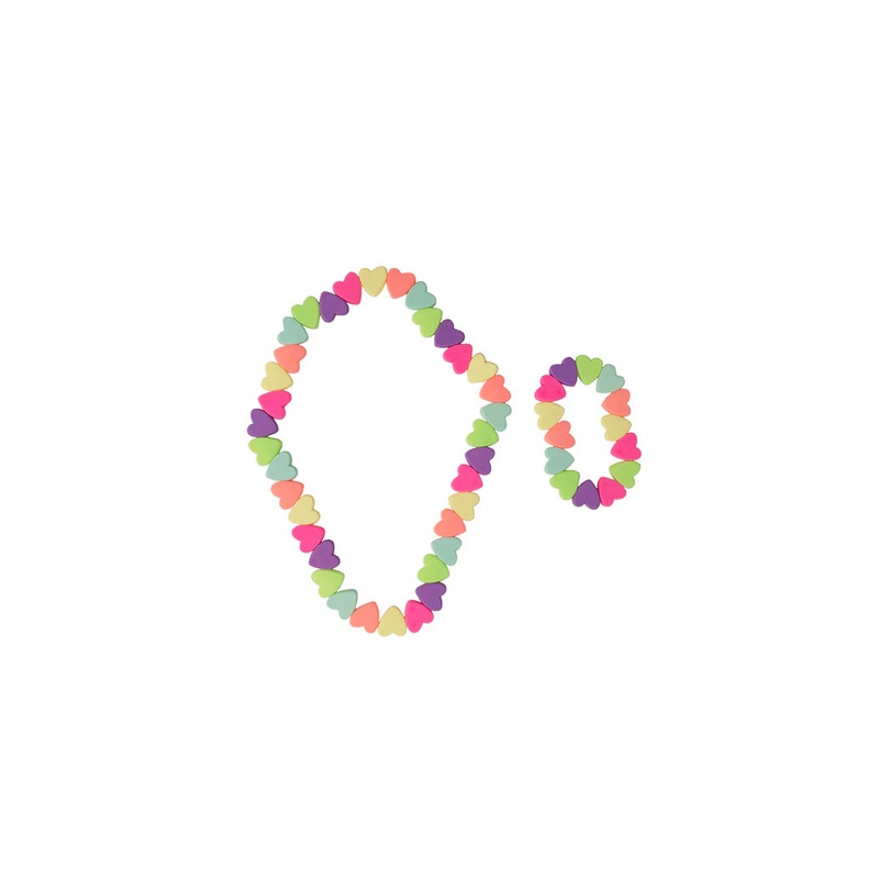 Great Pretenders Sweet Tart Heart Necklace & Bracelet Set