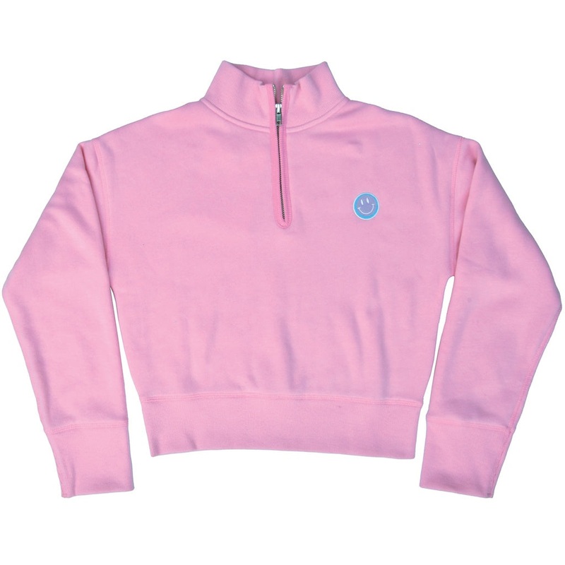 iScream Pink Smile Rose Quarter Zip Sweatshirt