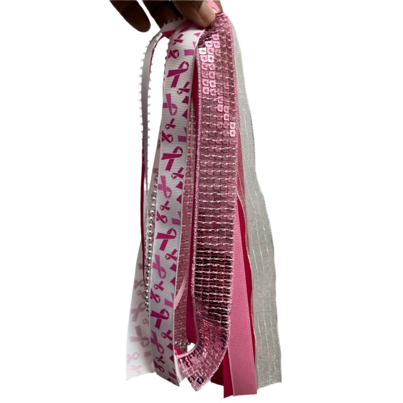 Pony Tail Streamers - Pink Breast Cancer Awareness