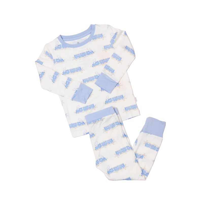 Uptown Baby Blue L/S Train 2Pc Pajama Set