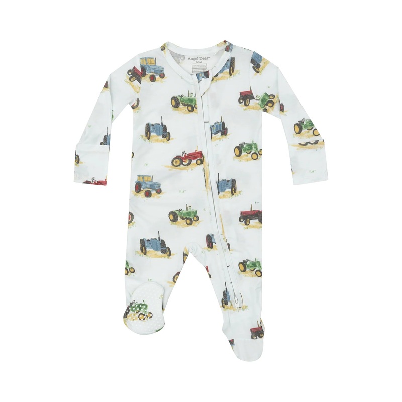 Angel Dear 2 Way Zipper Footie -  Vintage Tractors