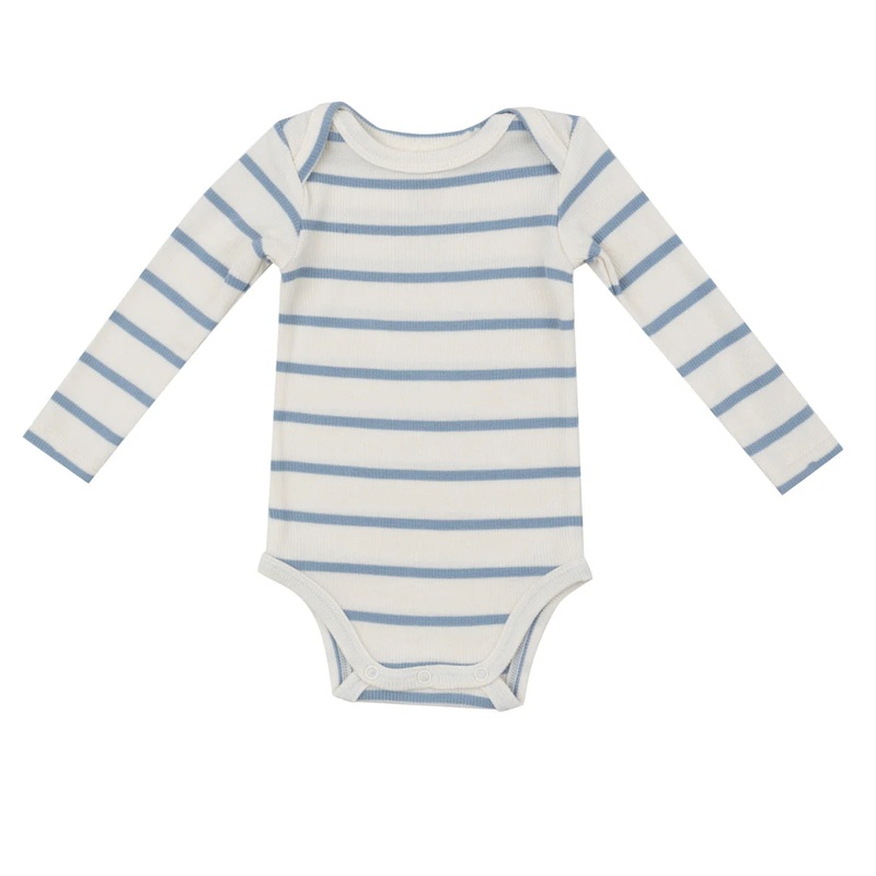 Angel Dear Ribbed Bodysuit - Stripe Glacier Lake