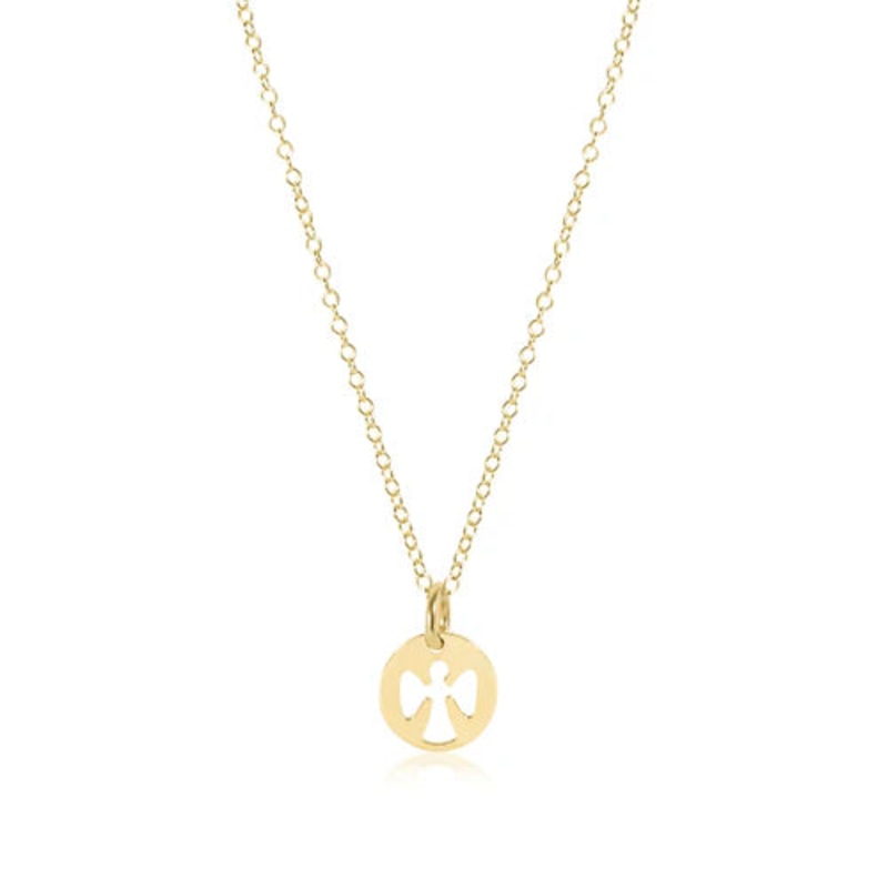 e-newton 16" Necklace Gold - Guardian Angel Charm