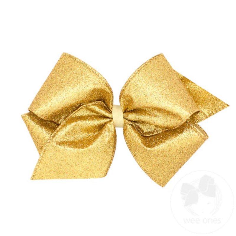 King Glitter Overlay Gold Bow