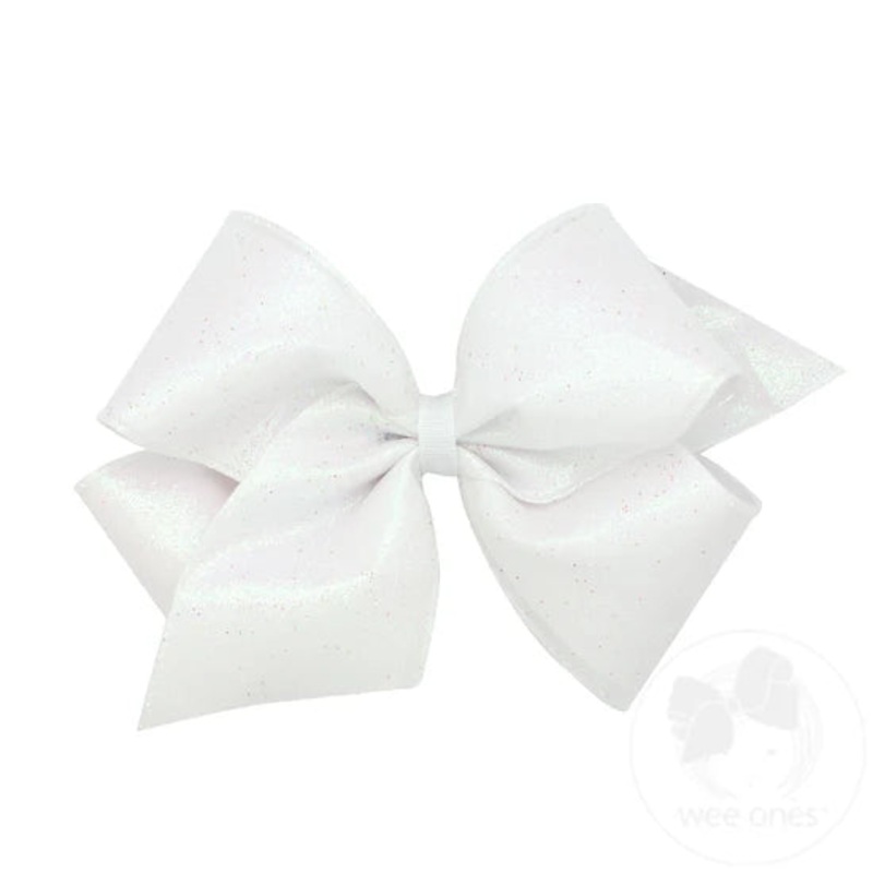 King Glitter Overlay White Bow