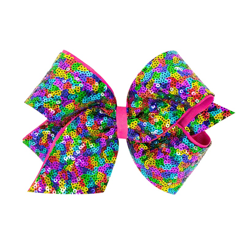 King Sequin Overlay Rainbow Bow