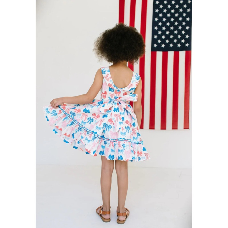 Ollie Jay Lara Poplin Patriotic Bows Dress