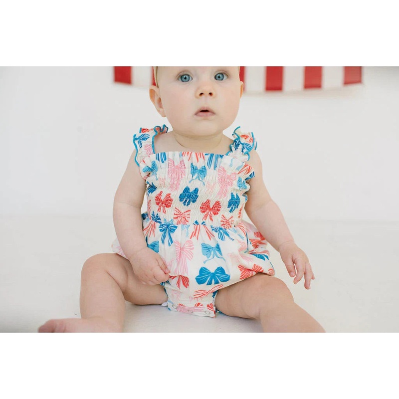 Ollie Jay Maylen Poplin Patriotic Bows Bubble