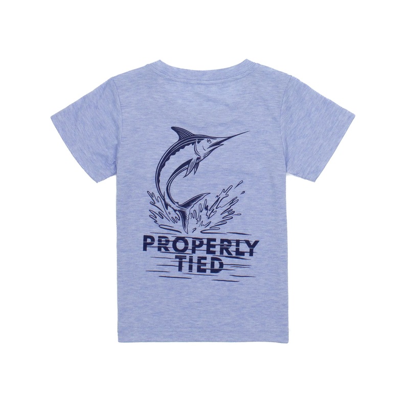 Properly Tied Blue Portland Pocket Tee - Jumping Marlin