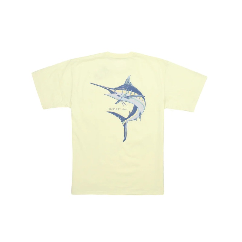 Properly Tied S/S Yellow Blue Marlin Graphic Tee