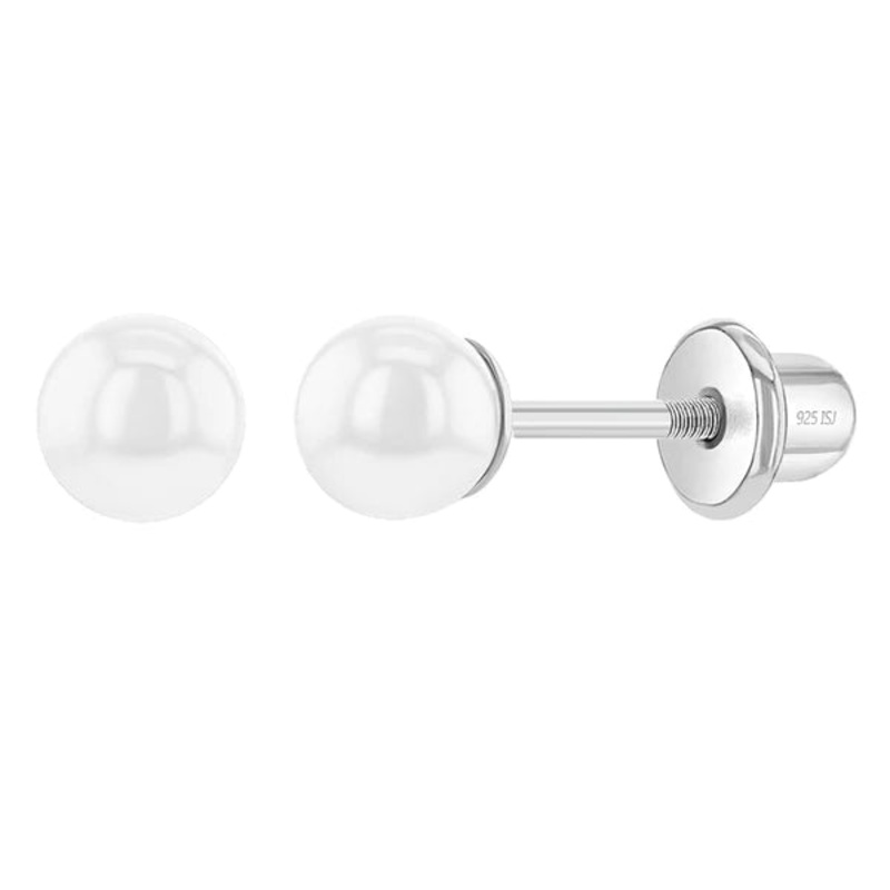 SS Classic Freshwater Cultured Pearl Screw Back Earrings