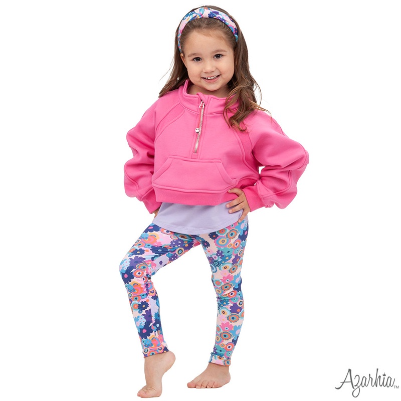 Azarhia Oversized Quarter Zip Cropped Sweatshirt