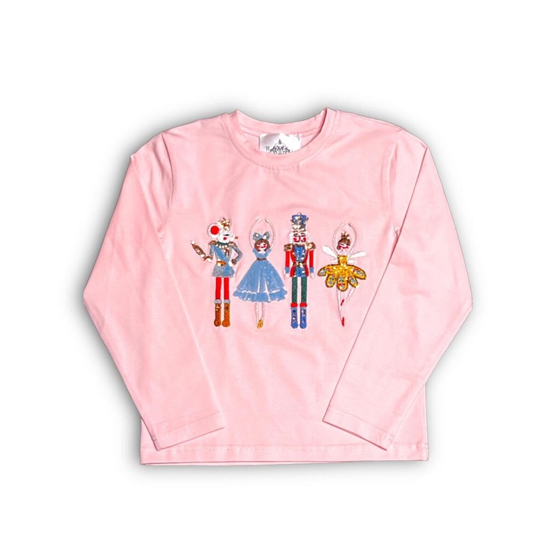 Belle Cher Pink L/S Nutcracker Sequin Tee