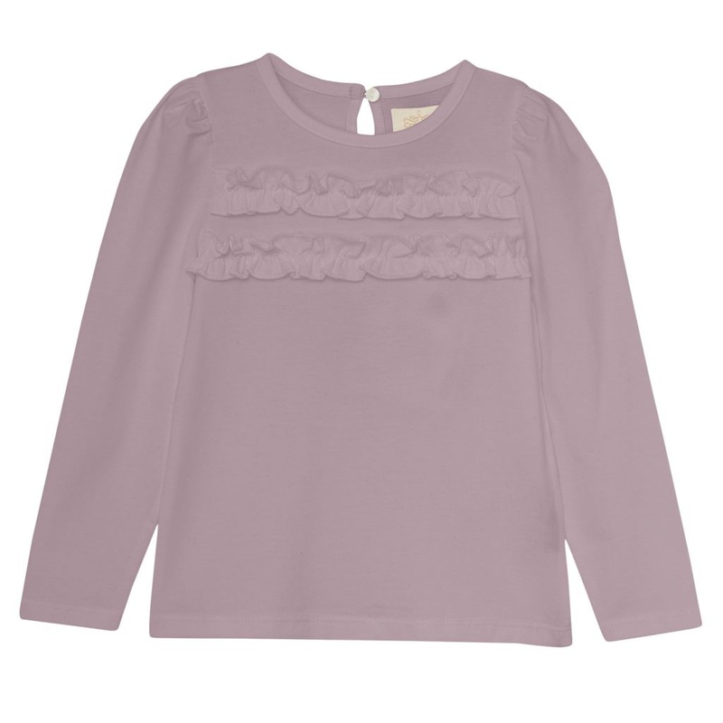 Creamie Sea Fog Long Sleeve Ruffle T-shirt